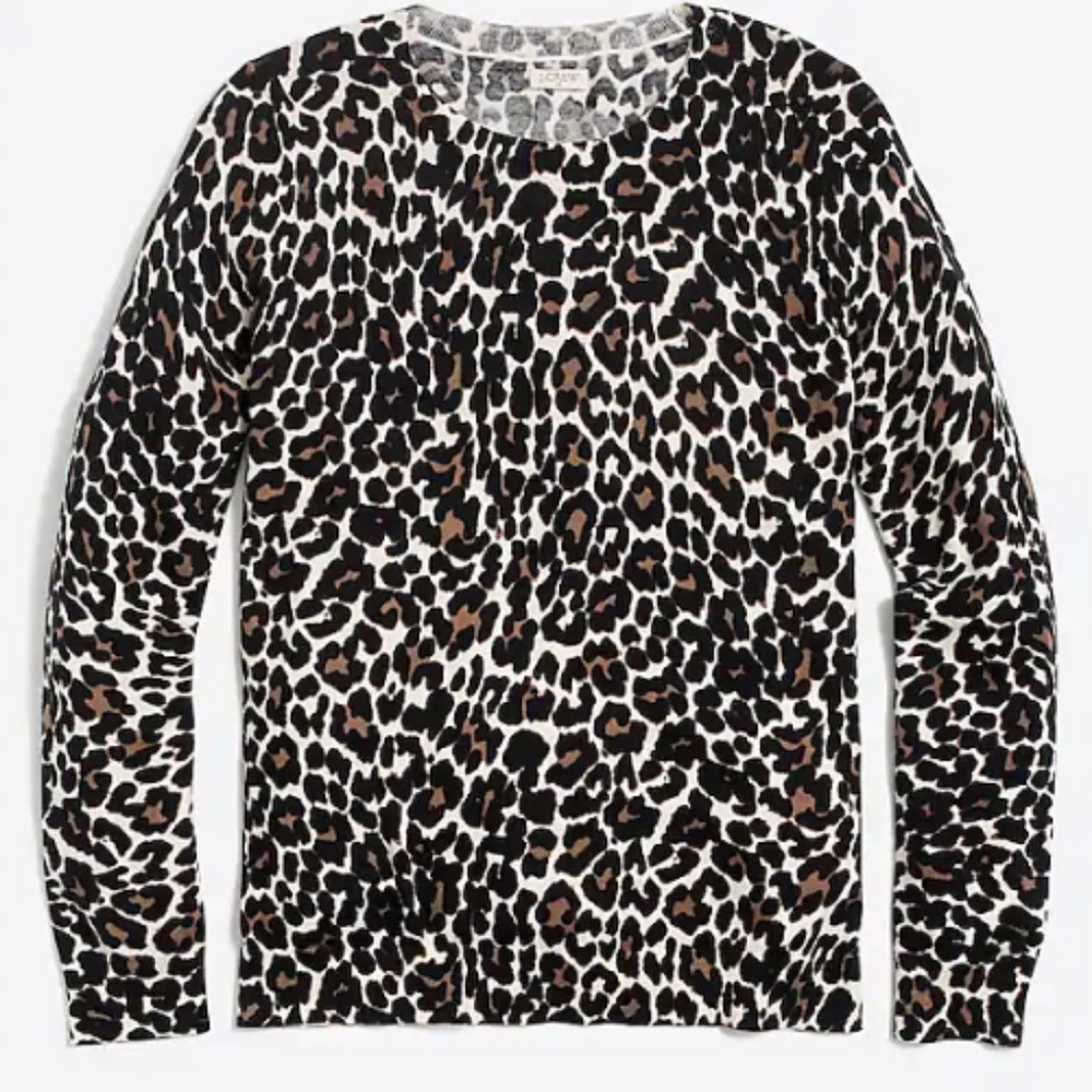 J. Crew Leopard print long sleeve top